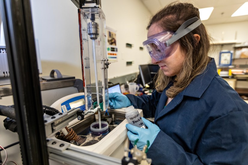 A researcher in a lab. 