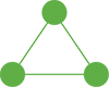 cohorts-icon Illustration of molecules connected together in a triangle-shaped pattern.