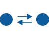 expert-match-icon Two dots connected by two arrows pointing toward the other.