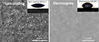 Images of spin-coating and electrospray samples.