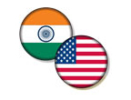Thumbnail of two overlapping circular flags of India and the U.S.